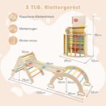 Medinis 4in1 žaidimų aikštelės komplektas su čiuožykla ir suoliuku (Daugiaspalvė)