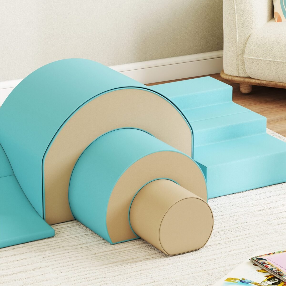 5 dalių modulinės minkštos žaidimų formos lavinančios motoriką