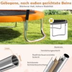 Lauko trampolinas su apsauginiu tinklu ir kopėčiomis Ø 244 cm (Oranžinė)