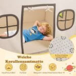 Žaidimų namelis vaikams su žvaigždžių švieselėmis (Smėlio + Ruda)
