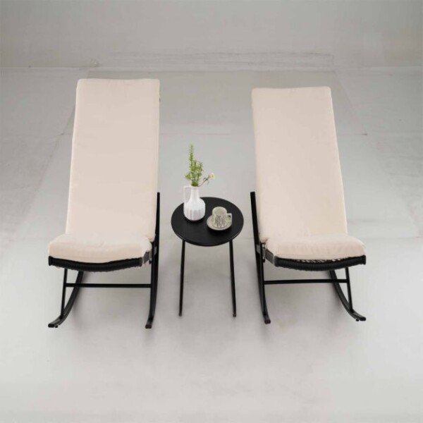 Trijų dalių sodo bistro komplektas su supynėmis (Smėlio)