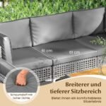 Modulinis lauko poilsio baldų komplektas su akacijos medžio stalviršiu (Pilka)