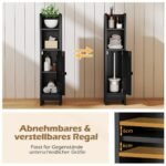 Kompaktiška vonios spintelė su atvirais skyriais (Juoda)