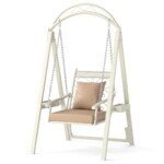 Lauko supynės su metaliniu rėmu ir patogiais čiužiniais (Balta)