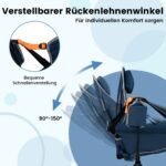 Sąlyginis lauko krėslas su reguliuojama atlošo padėtimi ir puodelių laikikliu (Mėlyna)