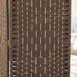 Trijų dalių sulankstoma kambario pertvara su pintais elementais ir pušies rėmu