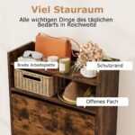 Siaura dviejų durelių batų spintelė su paslėptais stalčiais (Kavos)