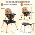 Daugiafunkcis vaikiškos kėdutės ir stalo komplektas su konstravimo detalių stalviršiu (Ruda)