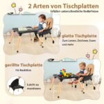 Daugiafunkcis vaikiškos kėdutės ir stalo komplektas su konstravimo detalių stalviršiu (Ruda)