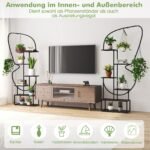 Metalo gėlių stovas drugelio formos 6 pakopų (Juoda)