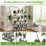 Metalo gėlių stovas drugelio formos 6 pakopų (Juoda)