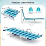 Sulankstoma lauko gultavietė su reguliuojama nugaros ir kojų atramomis (Mėlyna)