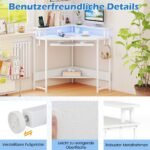 Kampinis rašomasis stalas su integruota įkrovimo stotele ir LED apšvietimu (Balta)