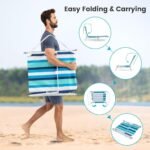 Sulankstoma lauko gultavietė su reguliuojama nugaros ir kojų atramomis (Mėlyna)