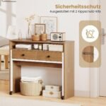 Ištraukiamasis stalas su dviem stalčiais (Natūrali)