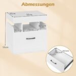 Naktinis staliukas su integruota įkrovimo stotele (Balta)