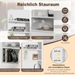 Aukštas spintelės tipo naktinis staliukas su integruota įkrovimo stotele (Balta)