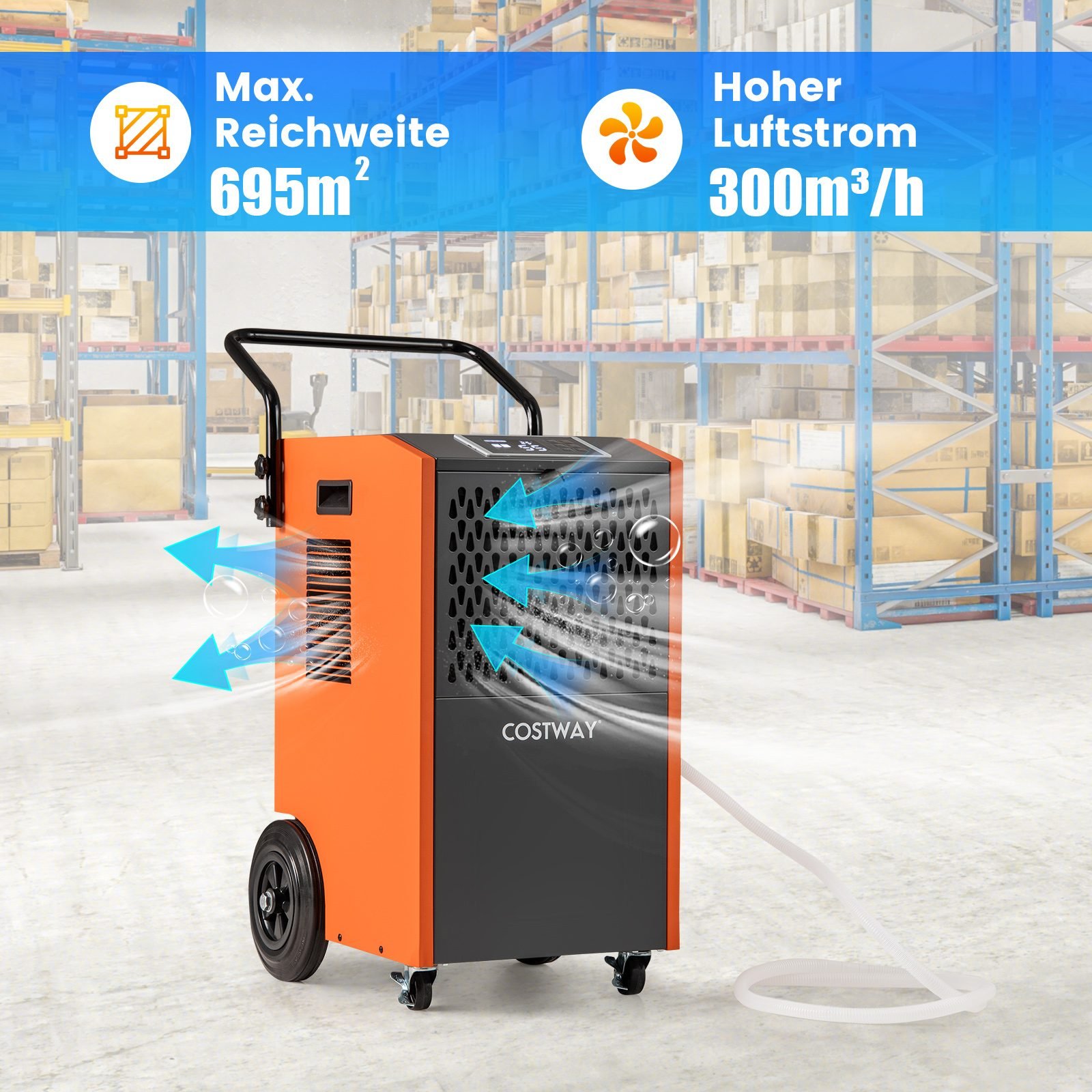 Pramoninis oro sausintuvas 73 L/parą su laikmačiu (Oranžinė)