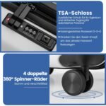 Išplečiamas rankinis lagaminas su TSA spyna (Balta)