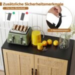 Stilingas indaujas su dviem durelėmis ir reguliuojama lentyna (Juoda)