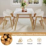 Modernus virtuvės kėdžių komplektas su paminkštinta sėdimąja dalimi ir ergonomiška atlošalo atrama (Balta)