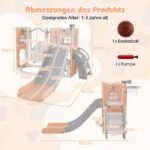 L formos 7-in-1 vaikiška supynių ir čiuožyklos kombinacija (Rožinė)