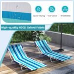 Sulankstoma lauko gultavietė su reguliuojama nugaros ir kojų atramomis (Mėlyna)