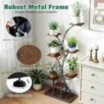 Augalų stovas su 8 pakopų auginimo šviestuvais (Ruda + Juoda)