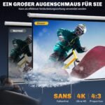 Projekcinis ekranas 84 colių (4:3), 4K Ultra HD su automatiniu aukščio reguliavimu