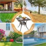 Lauko stalas su skėčio anga stalviršyje (Juoda)