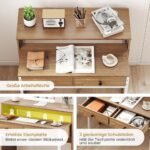 Ištraukiamasis stalas su dviem stalčiais (Natūrali)