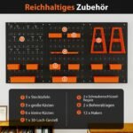 Įrankių laikiklis su dėžutėmis ir kabliais (Oranžinė)