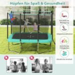 Daugiafunkcinis "3-in-1" batutas su krepšinio lanku ir futbolo vartais (Žalia)