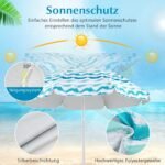 Nešiojamas paplūdimio komplektas: dvi kėdės skėtis ir pledas (Mėlyna)