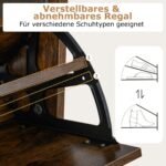 Siaura dviejų durelių batų spintelė su paslėptais stalčiais (Kavos)