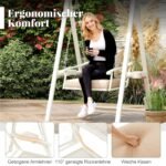 Lauko supynės su metaliniu rėmu ir patogiais čiužiniais (Balta)