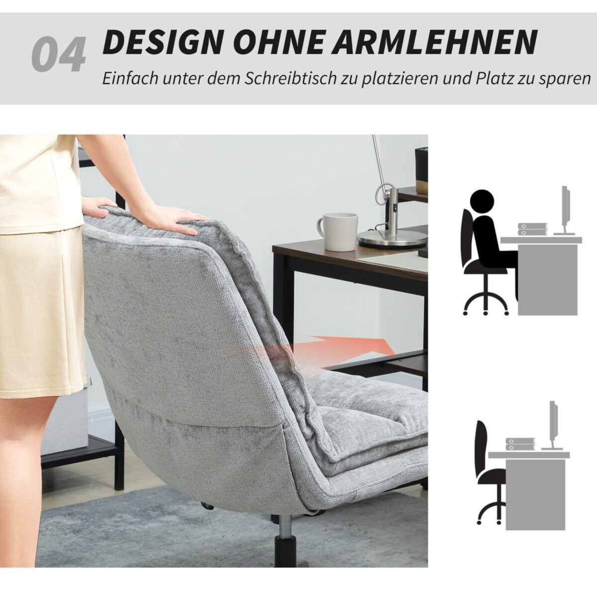 Patogi biuro kėdė be porankių, reguliuojamo aukščio ir su sukimosi bei supimo funkcija