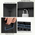 Didelė 378 l lauko daiktadėžė su užraktu ir dujine spyruokle (Juoda)