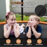 Lauko trampolinas su apsauginiu tinklu ir kopėčiomis Ø 244 cm (Oranžinė)