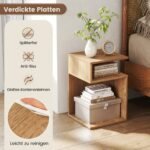 S formos staliukas su dviem atviromis lentynomis (Natūrali)