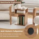 S formos staliukas su dviem atviromis lentynomis (Natūrali)