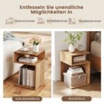 S formos staliukas su dviem atviromis lentynomis (Natūrali)