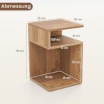 S formos staliukas su dviem atviromis lentynomis (Natūrali)