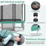 Daugiafunkcinis "3-in-1" batutas su krepšinio lanku ir futbolo vartais (Žalia)