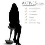 Ergonominė dinaminė biuro kėdė su reguliuojamu aukščiu 65,5-83,5 cm