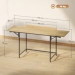 Sulankstomas kompiuterio stalas su 2 išlankstomomis plokštėmis