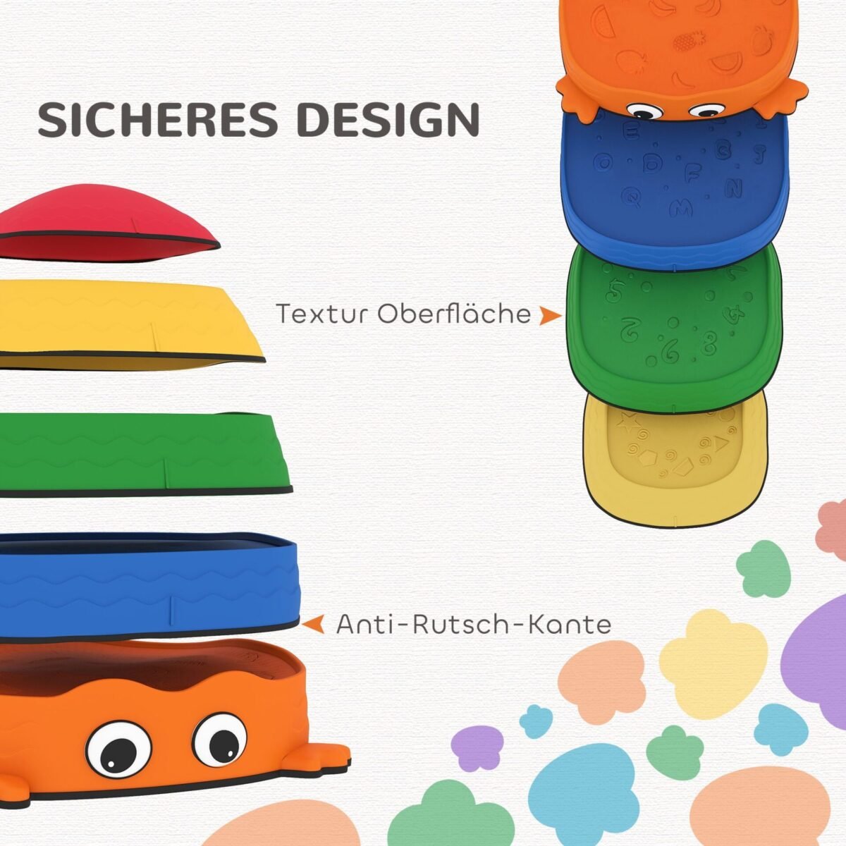 Varlės formos sukraunamos balansavimo pakopėlės 5 vnt. rinkinys