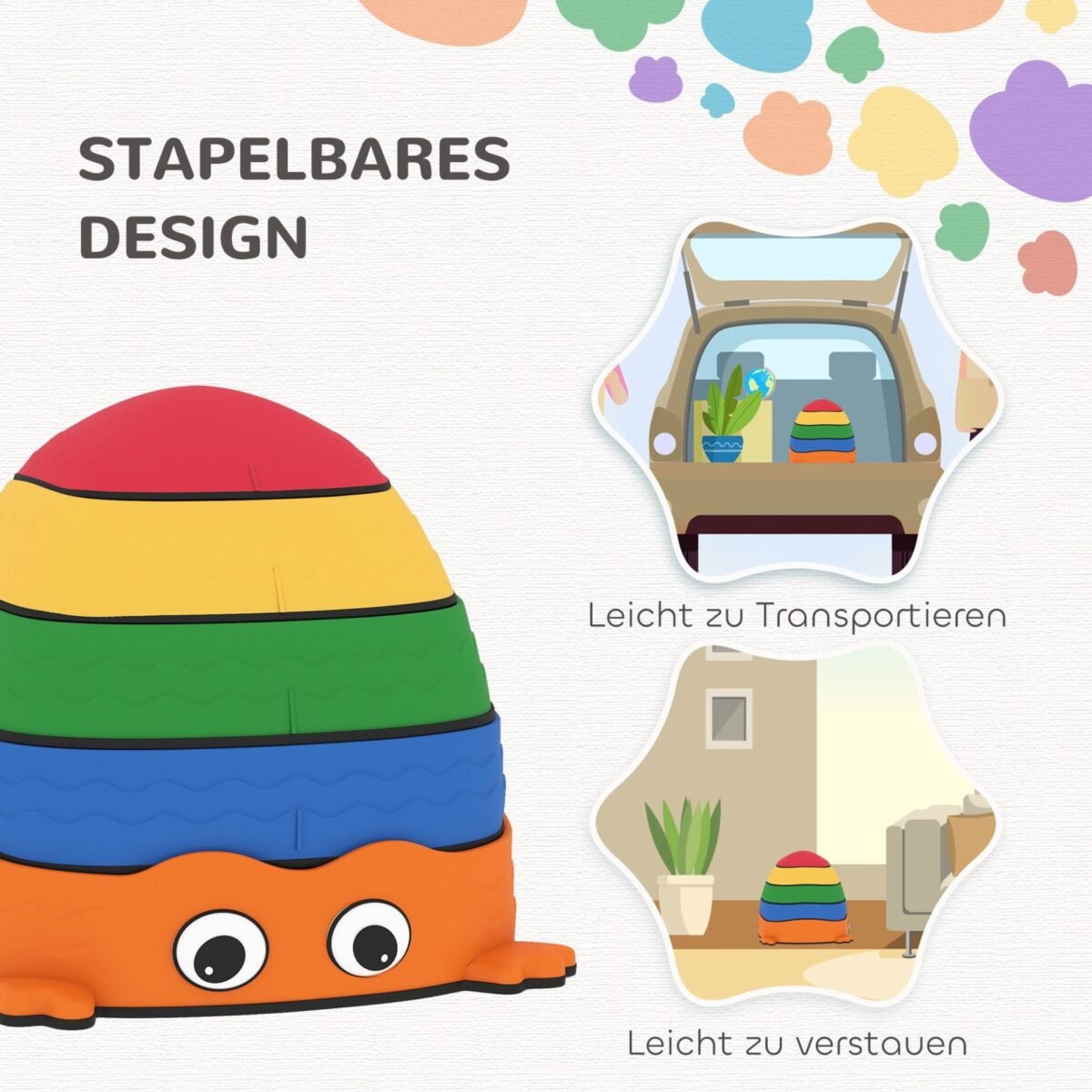 Varlės formos sukraunamos balansavimo pakopėlės 5 vnt. rinkinys