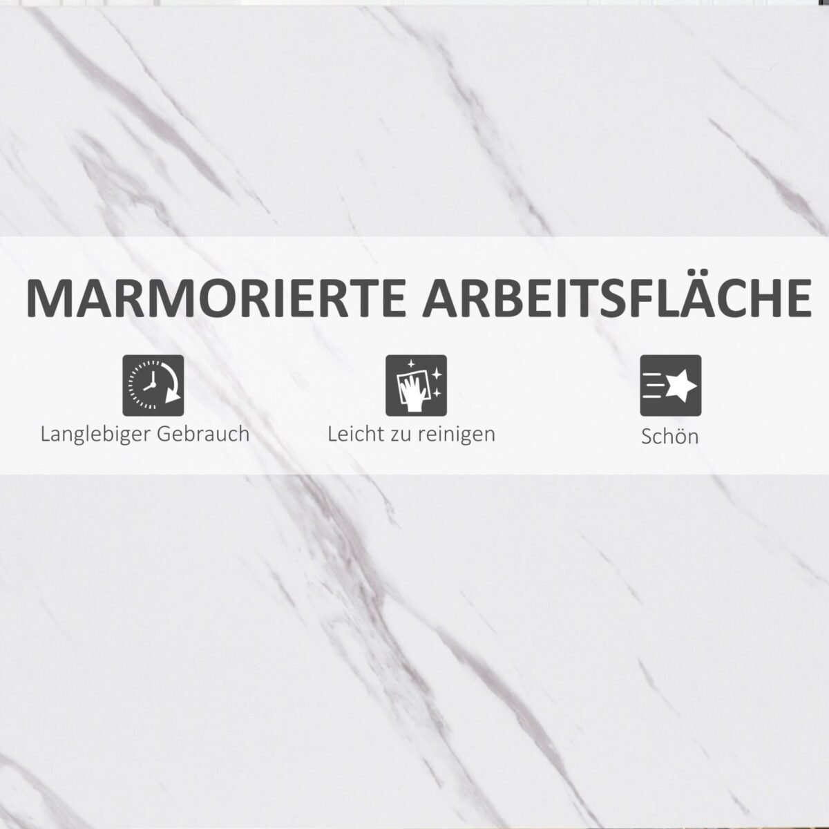 Baro stalas su marmuro imitacijos stalviršiu ir plieniniu rėmu