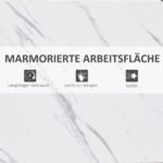 Baro stalas su marmuro imitacijos stalviršiu ir plieniniu rėmu